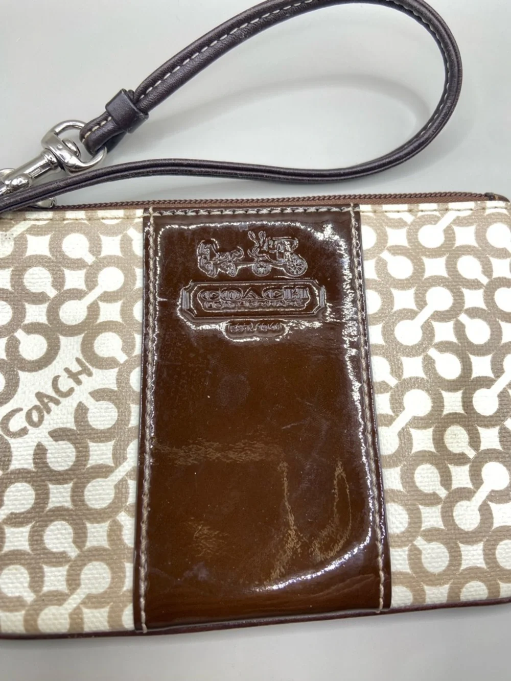 Coach Penelope Signature Patent Leather Wristlet